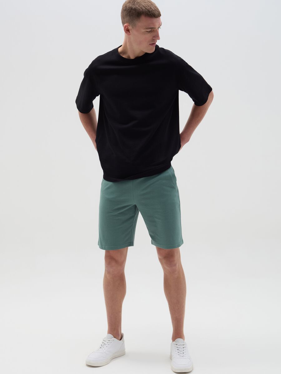 Bermuda joggers in fleece with drawstring_0