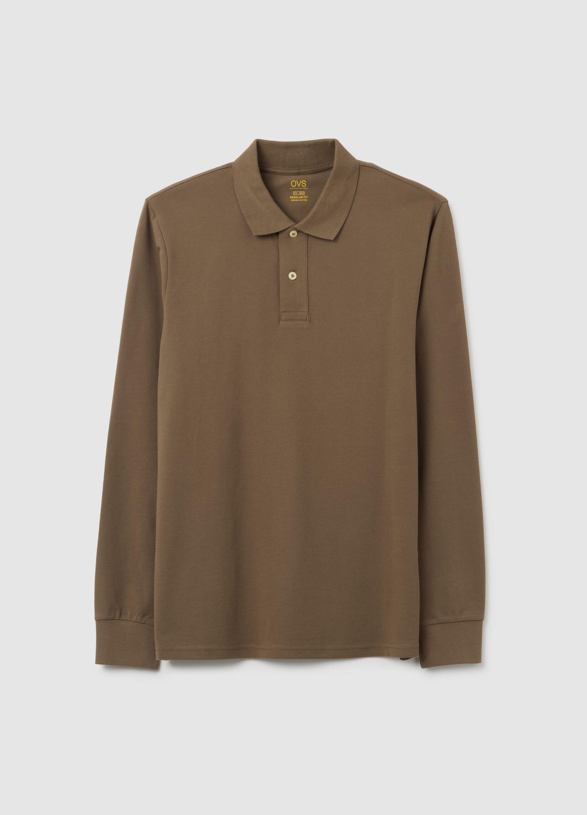 Polo in puro cotone marrone regular fit