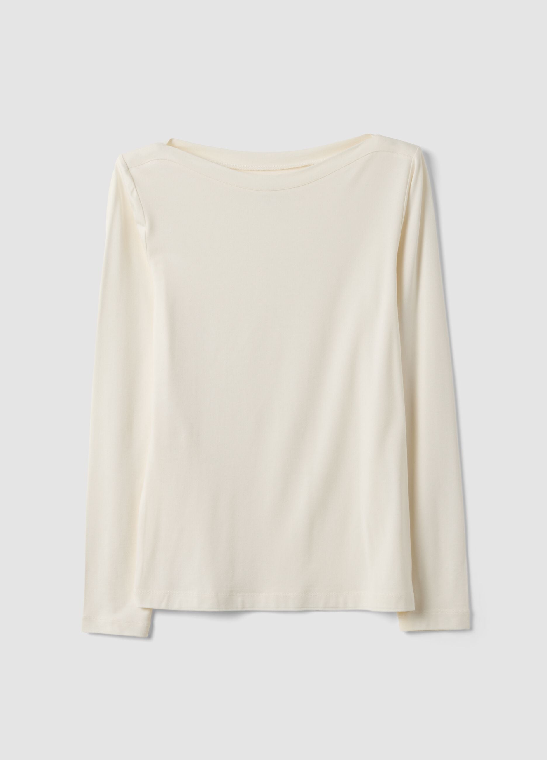 T-shirt bianca in viscosa elasticizzata slim fit