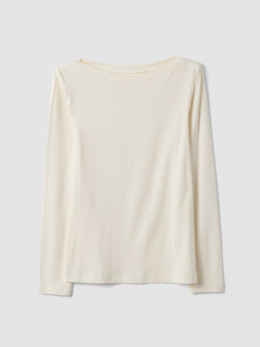 T-shirt bianca in viscosa elasticizzata slim fit_4