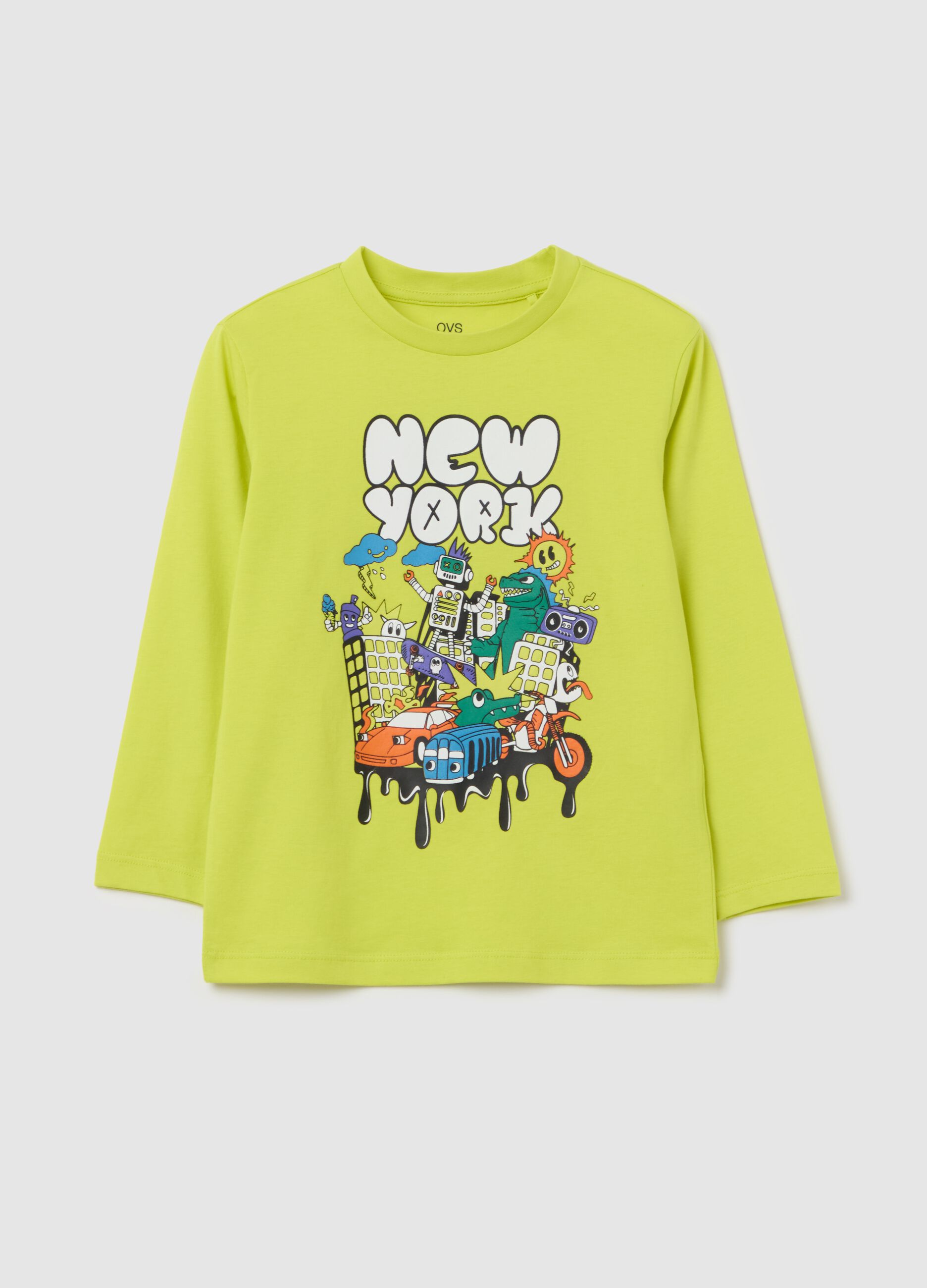 Long-sleeved T-shirt in cotton with print