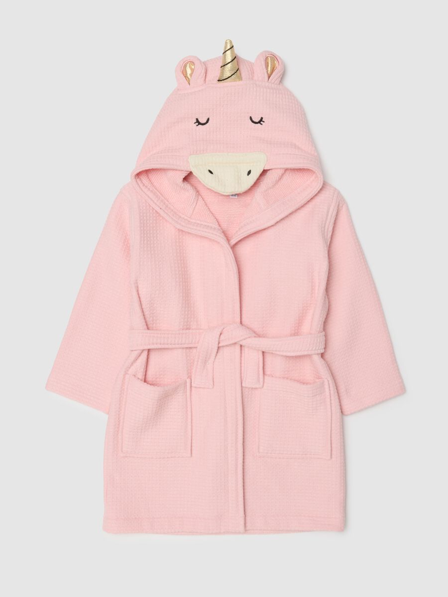 Baby Pink Unicorn Shaped Pure Cotton Bathrobe_0