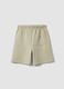 Beige cotton-blend shorts with elasticated waist_1