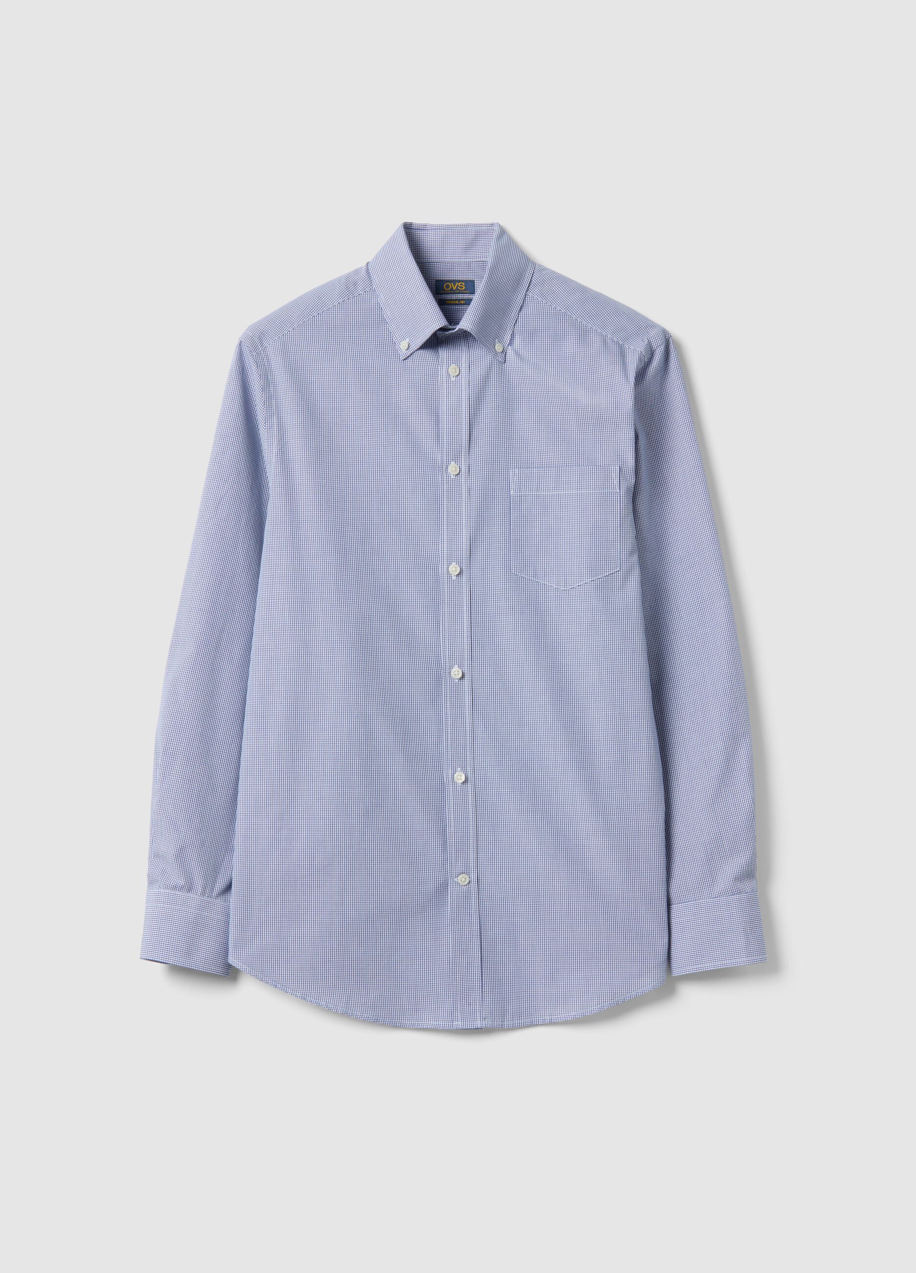 Multicolour regular fit check cotton blend shirt, easy iron