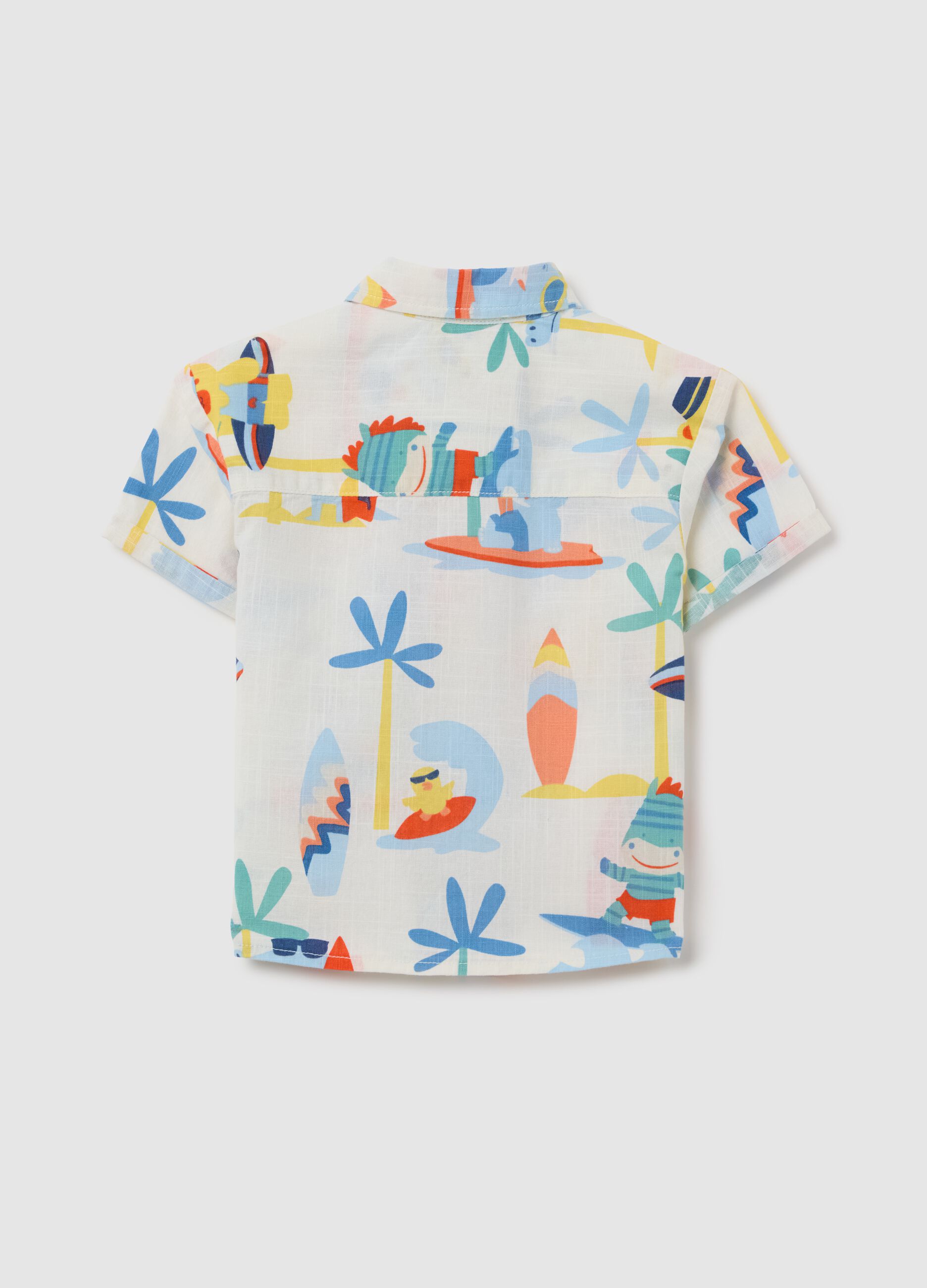 Camicia da neonato in puro cotone multicolor regular fit