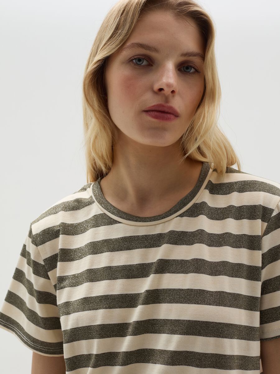 Striped T-shirt with lurex_0