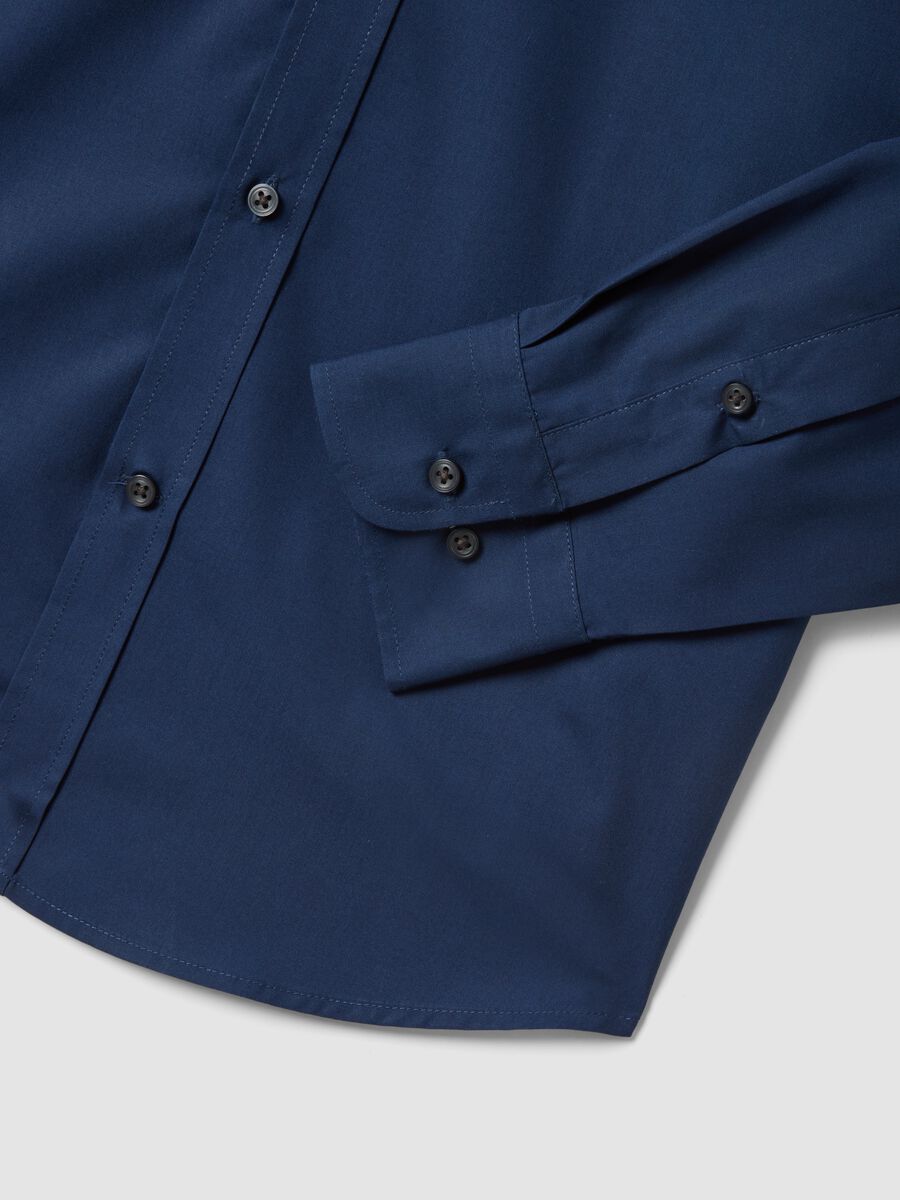 Blue long-sleeve button-down shirt, regular fit_1