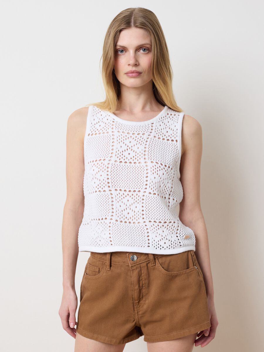 White Les Copains Housebrand Cotton Top_1