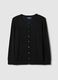 Black viscose blend regular fit cardigan with buttons_4