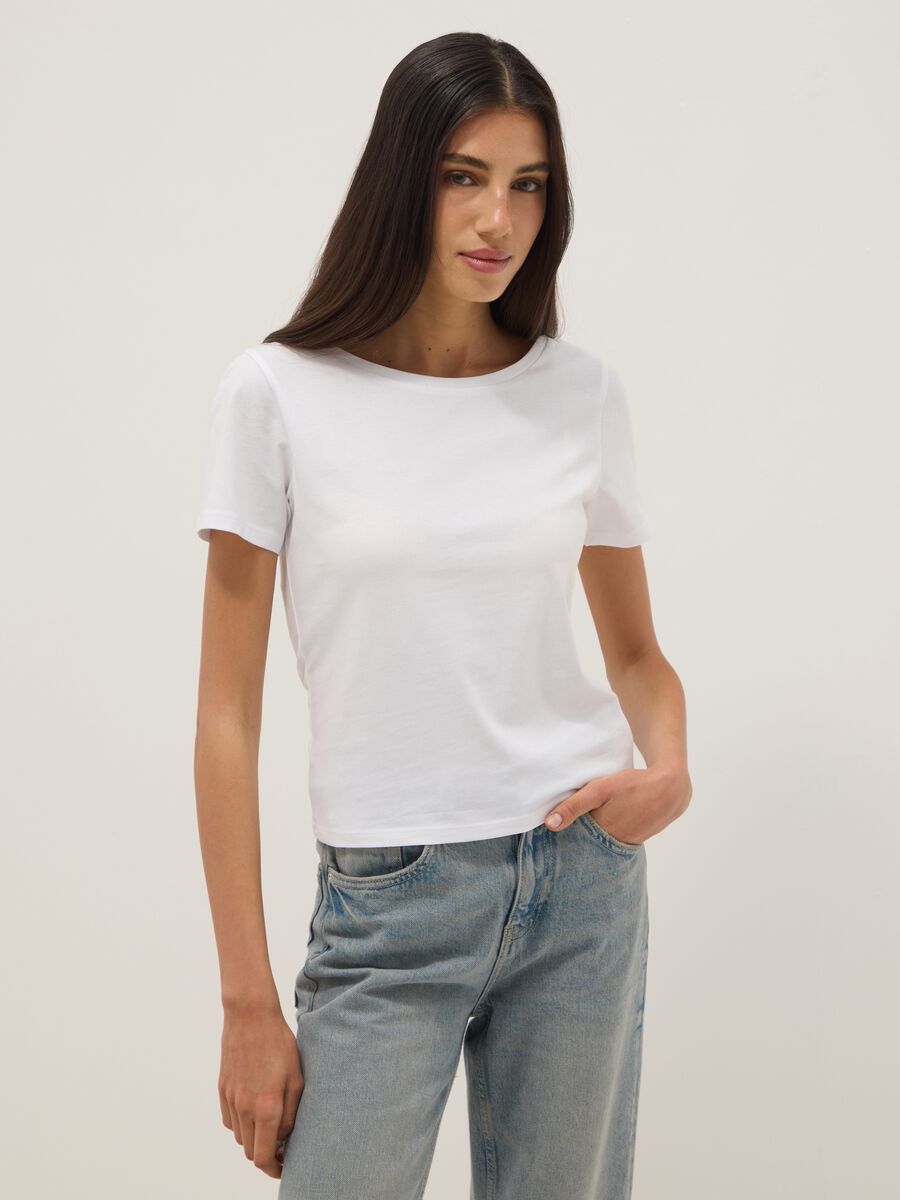White pure cotton short-sleeved T-shirt_1