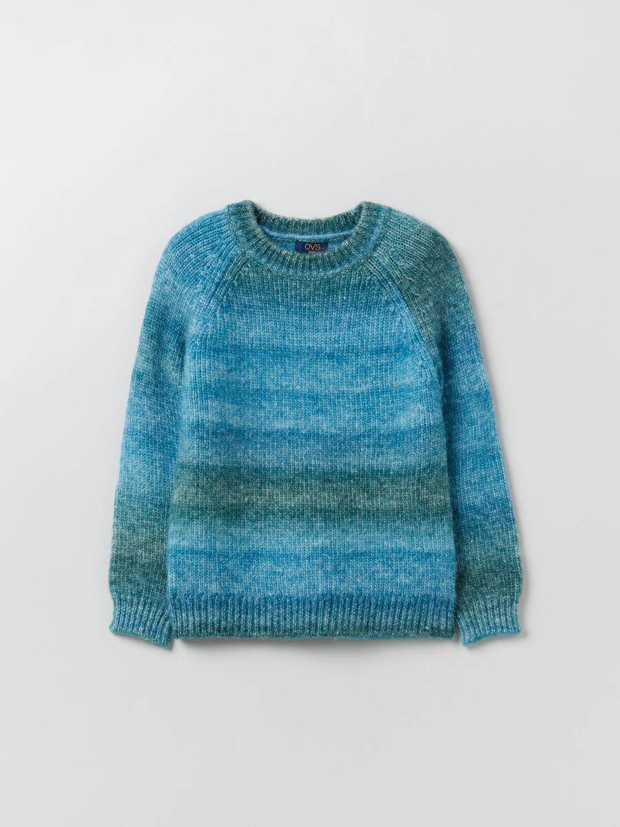 Pullover girocollo in fantasia Dip Dye_0