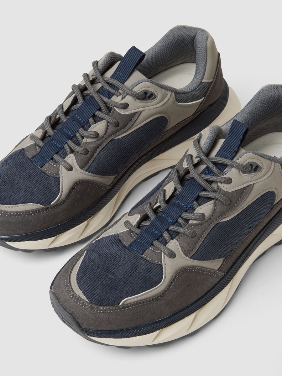 Sneakers blu casual con lacci e suola running_2