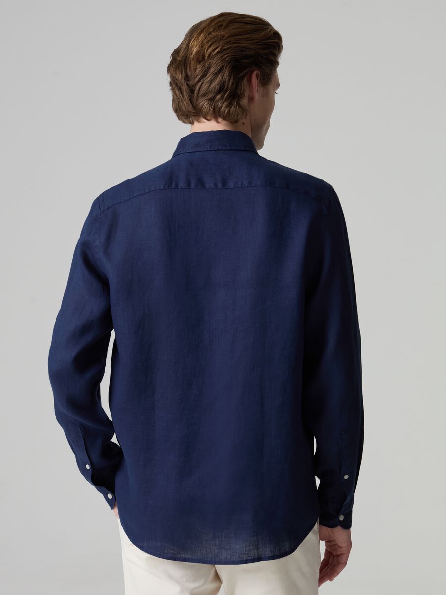 Solid colour linen shirt_2
