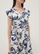 Blue and white pure cotton dress with all-over print and rope belt_2