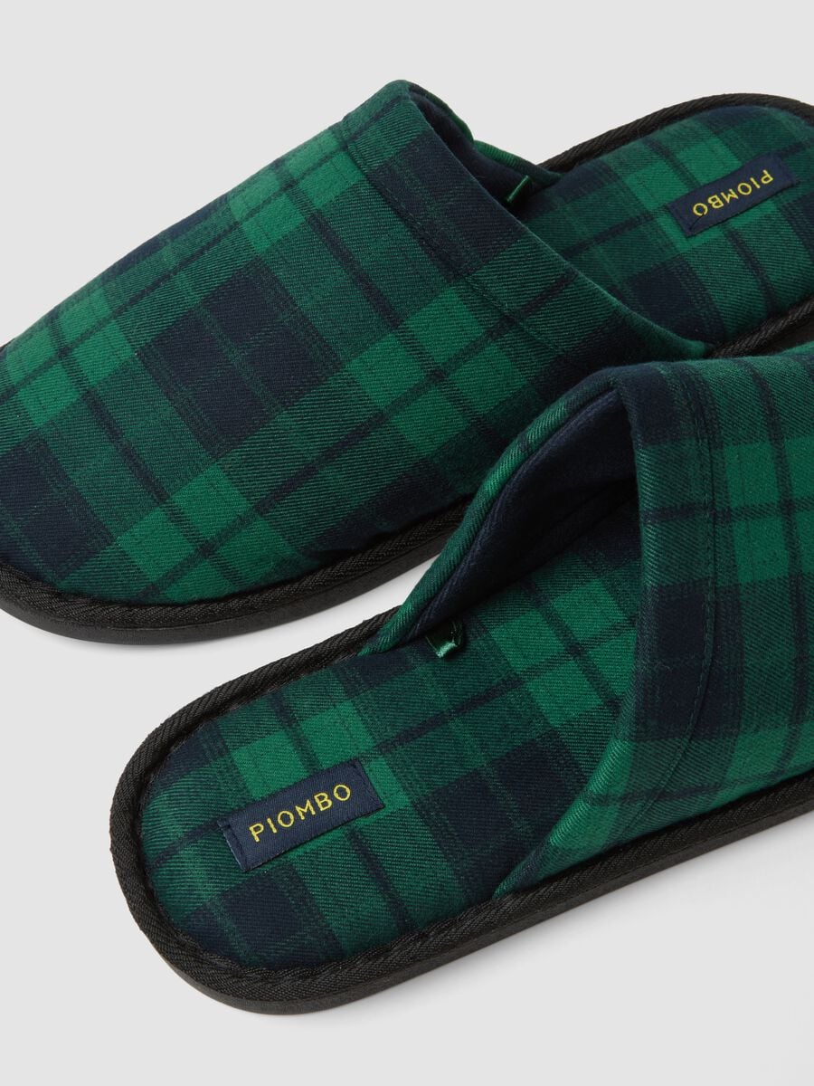 Green and blue checked slippers_1