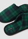 Green and blue checked slippers_1