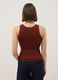 Brown viscose blend fitted tank top_2