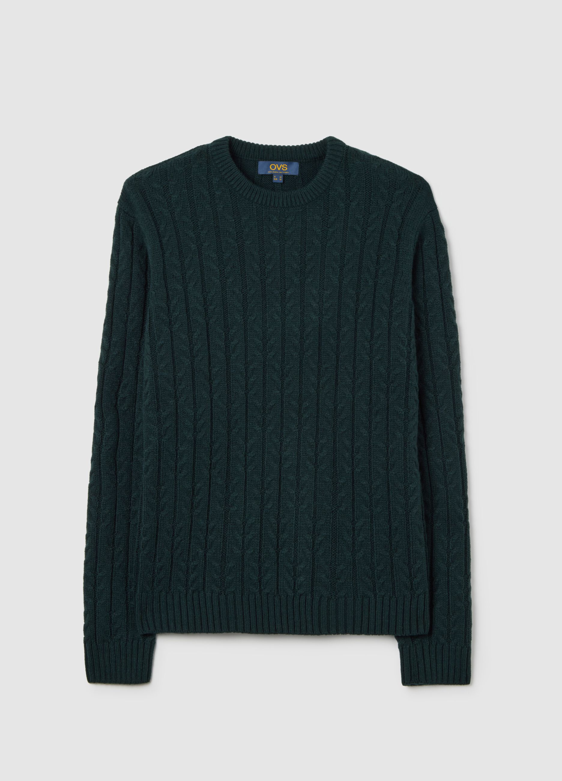 Green Crew Neck Wool Blend Jumper