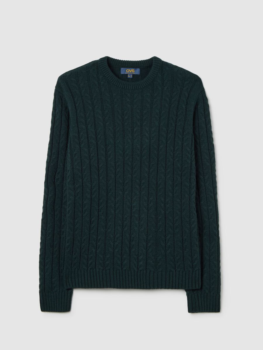 Blue Crew Neck Wool Blend Jumper_0