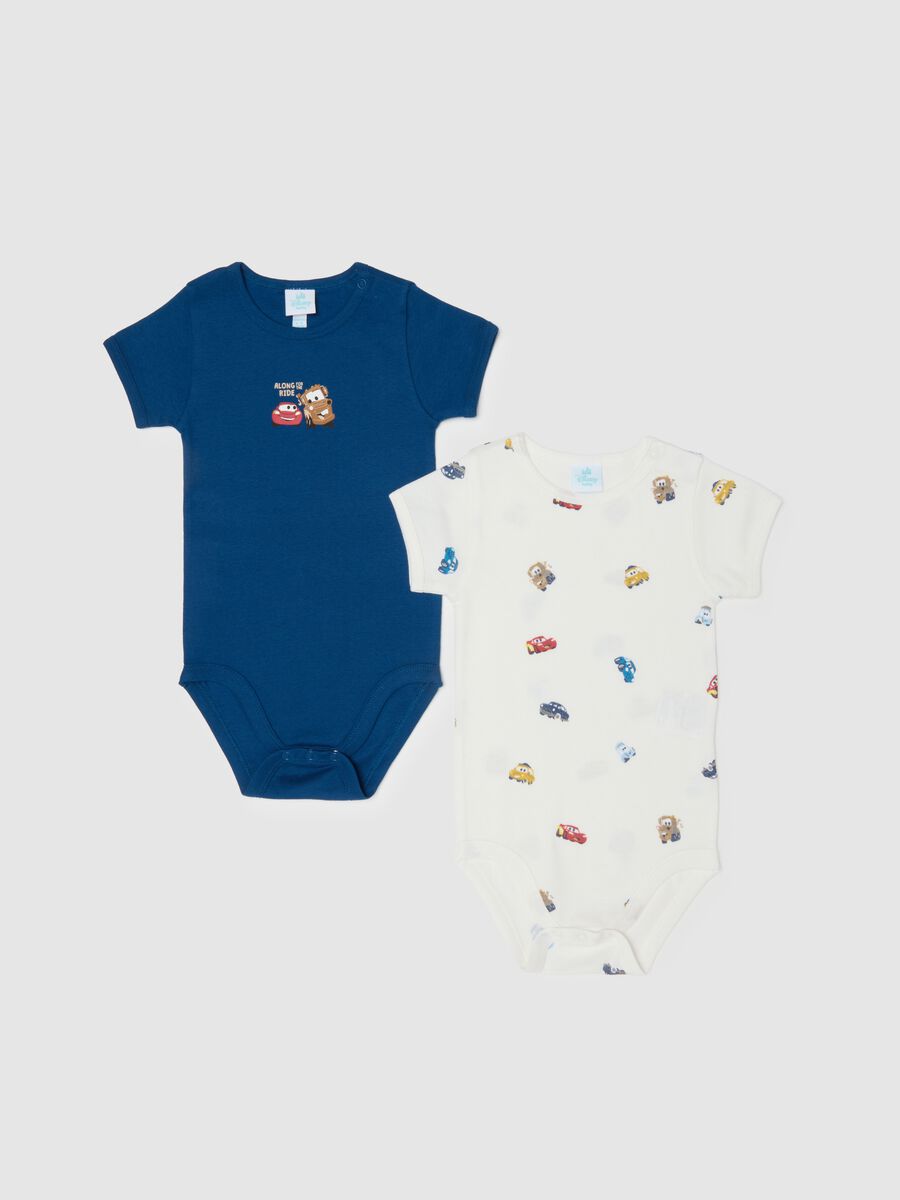 Multicolour pure cotton baby bodysuit twin-pack with Cars prints_0