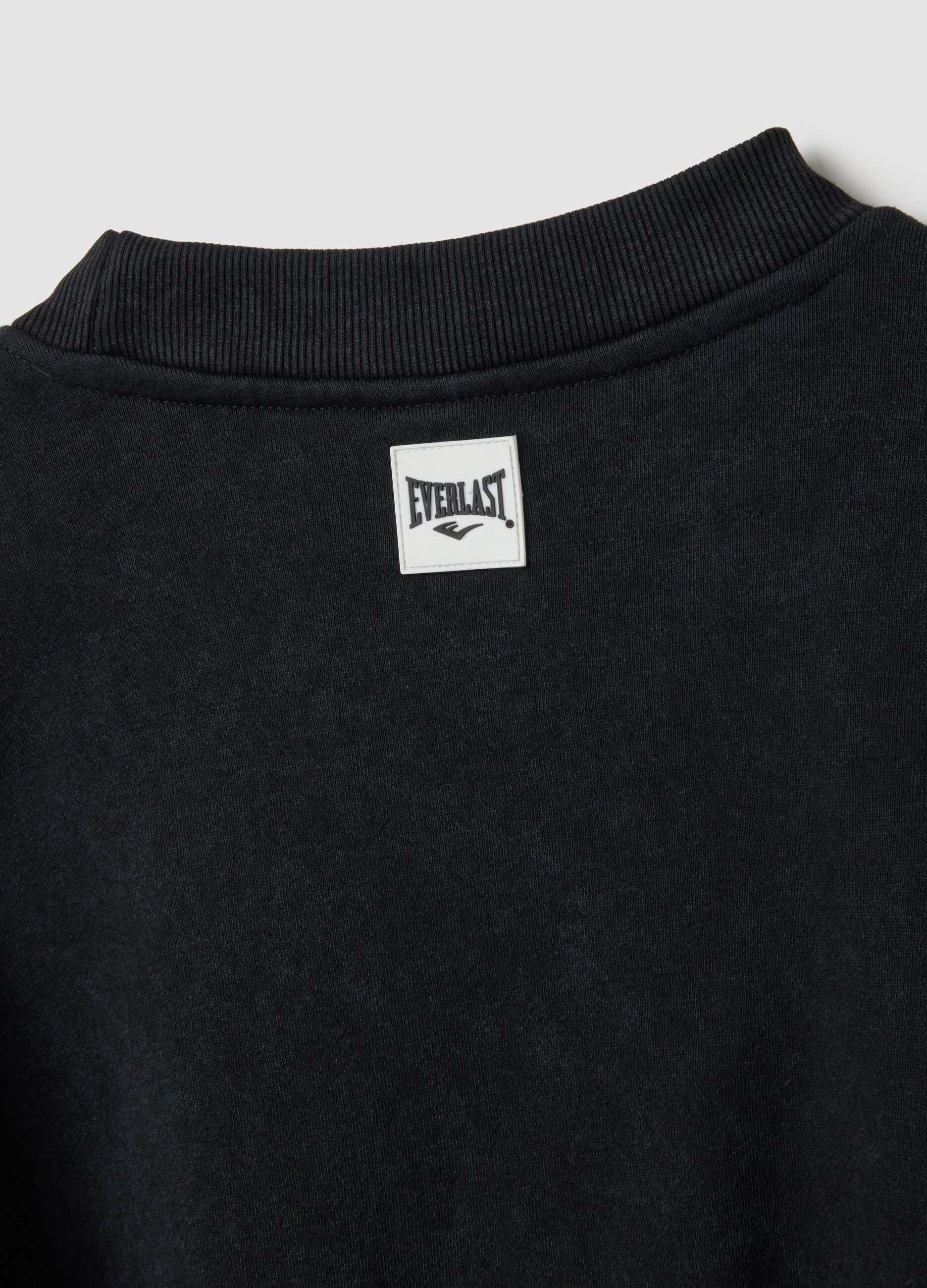 Maglia in misto cotone nera con logo Everlast