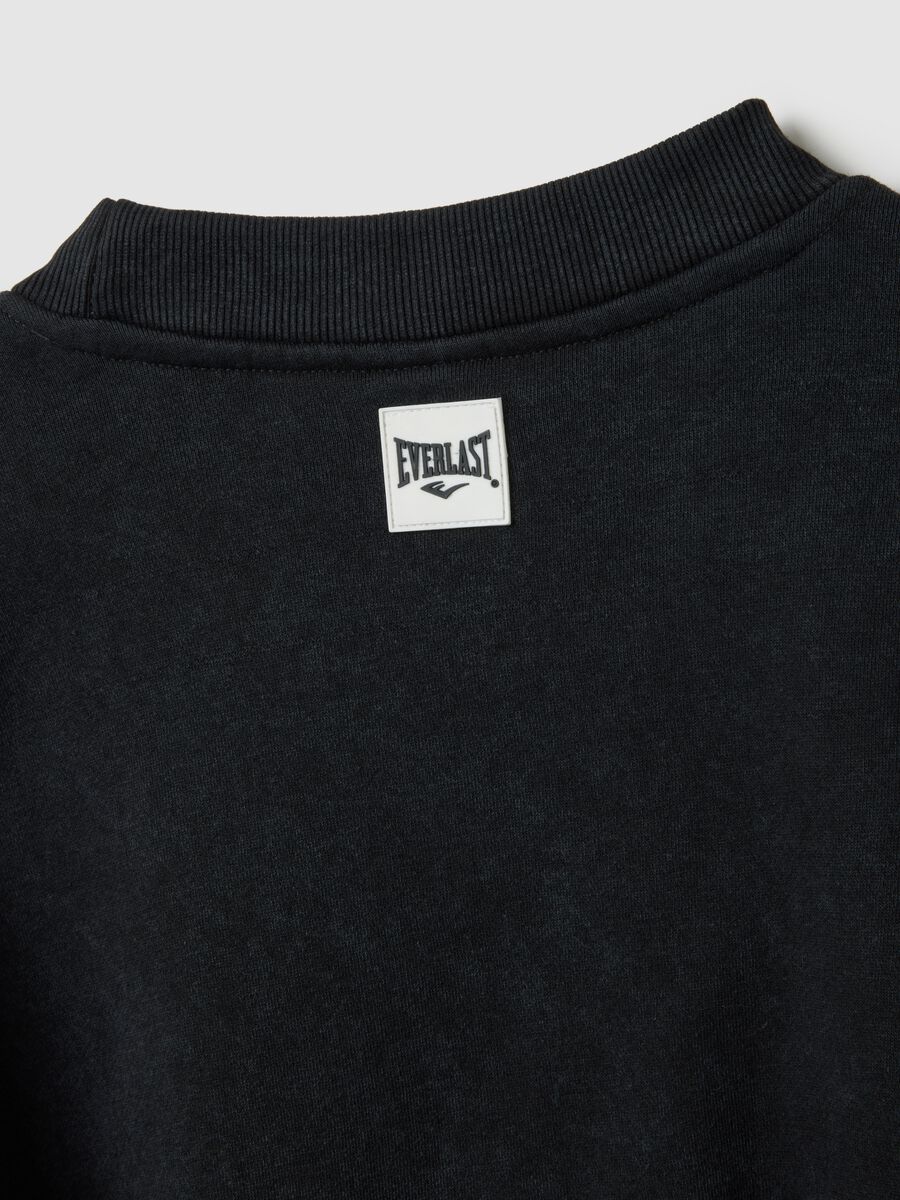 Maglia in misto cotone nera con logo Everlast_5