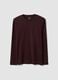 Brown long-sleeve T-shirt in pure organic cotton with crew neck_3