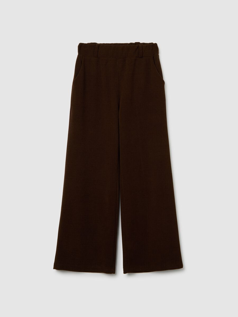 Pantaloni a gamba larga marroni regular fit_4