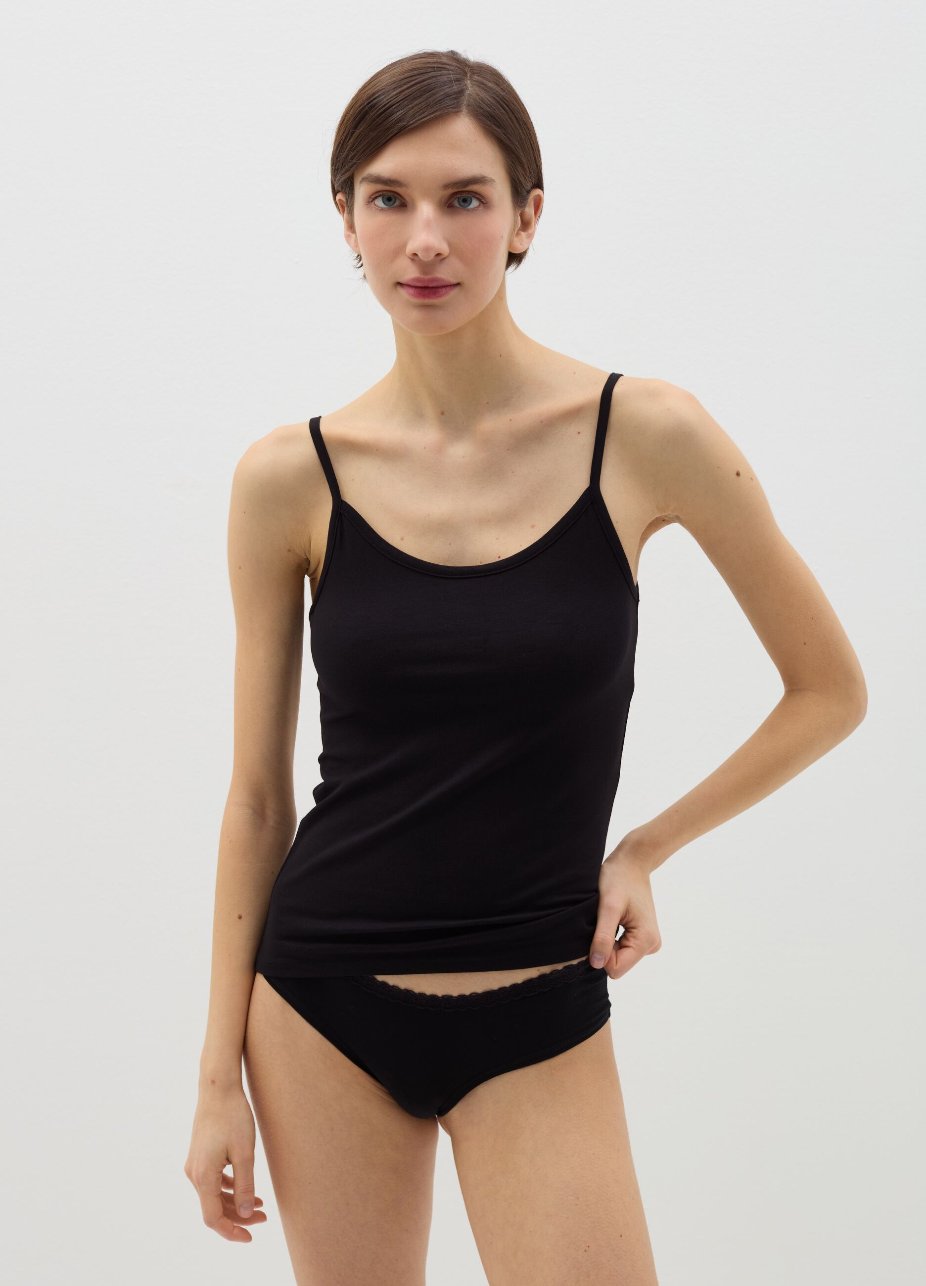 Two-pack stretch cotton vests