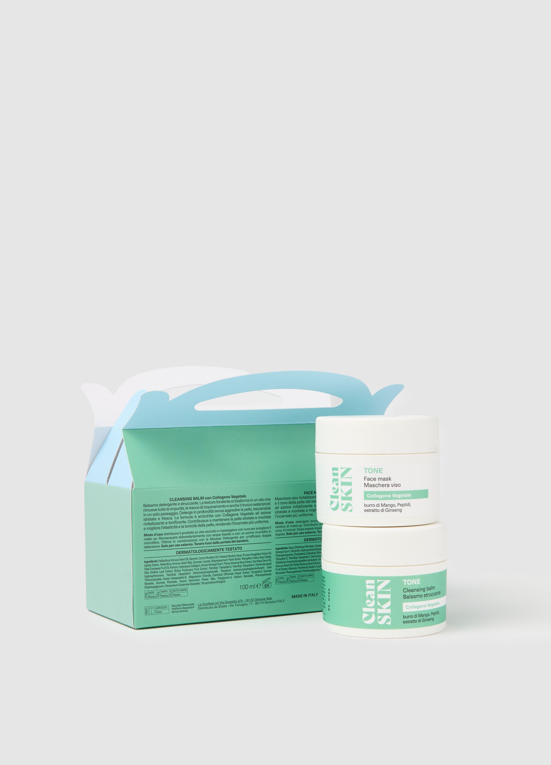 Mask+make-up remover butter kit with plant-based collagen