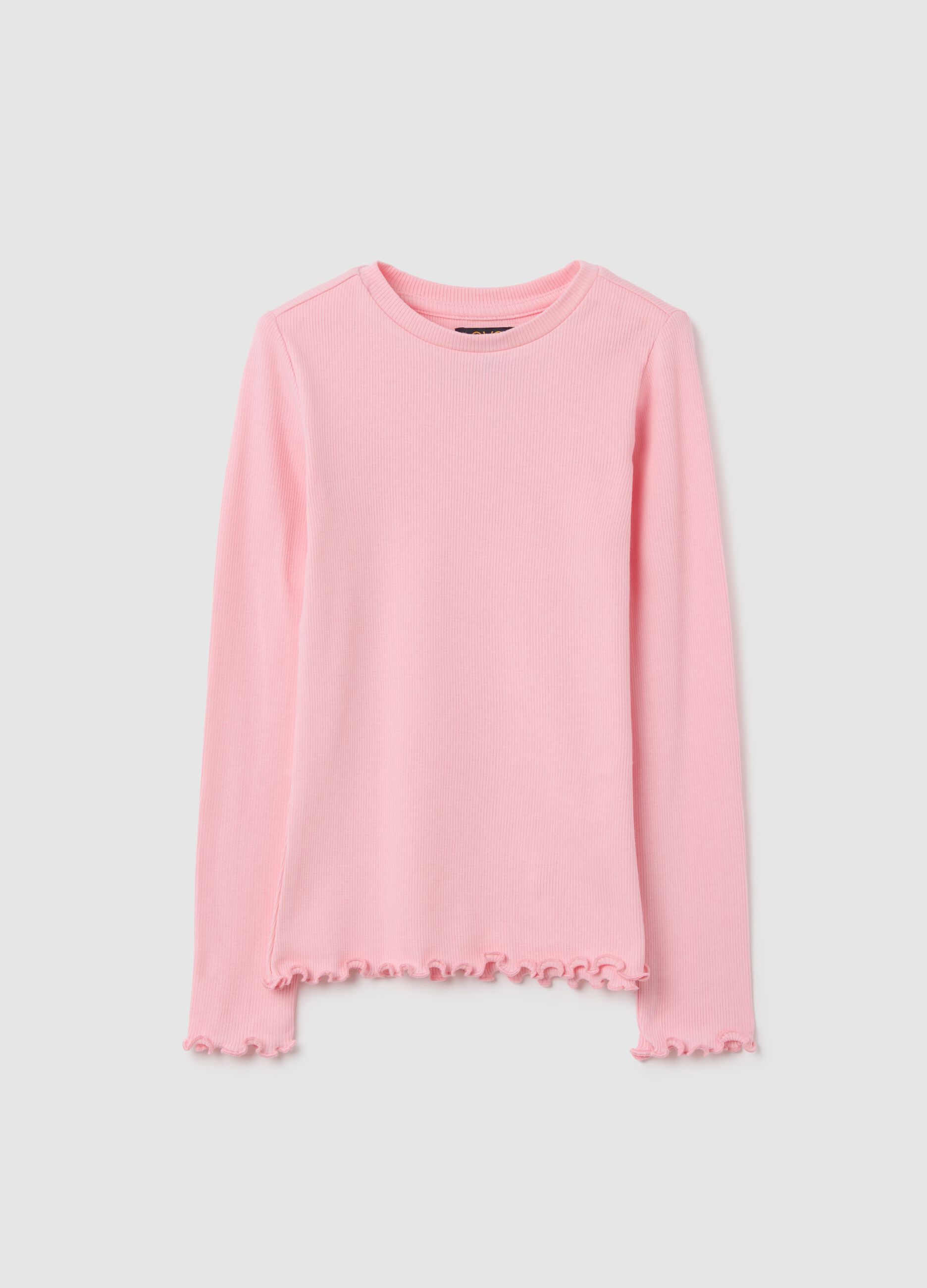 Girls' pink cotton regular fit top