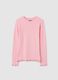 Girls' pink cotton regular fit top_0