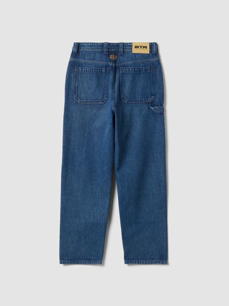 Blue pure cotton jeans with comfort-fit pockets_2