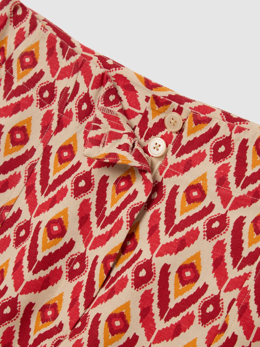 Women’s multicoloured regular-fit shorts in viscose, cotton and linen blend_5