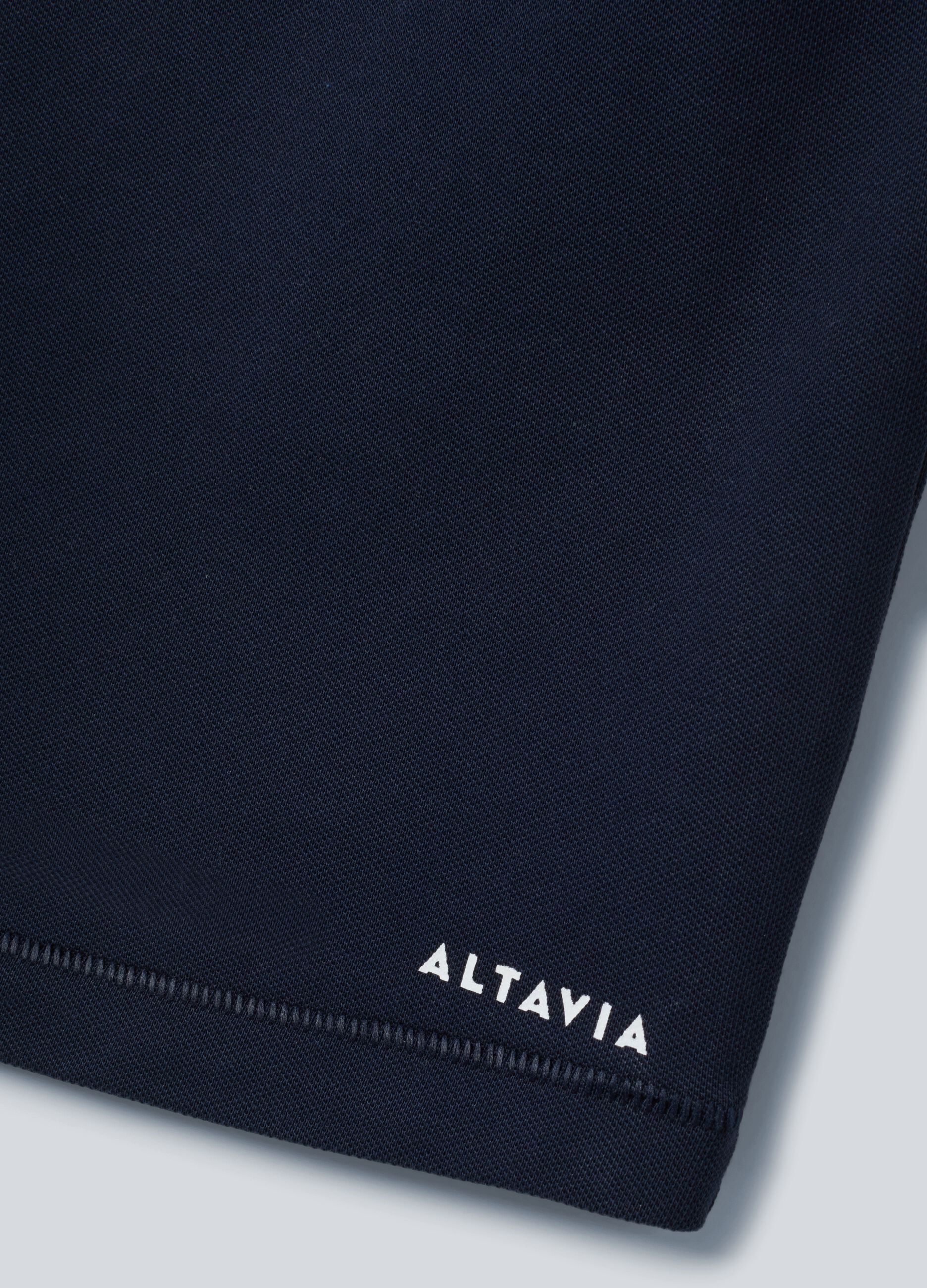 Polo smanicata blu in cotone elasticizzato con colletto classico ALTAVIA COURT