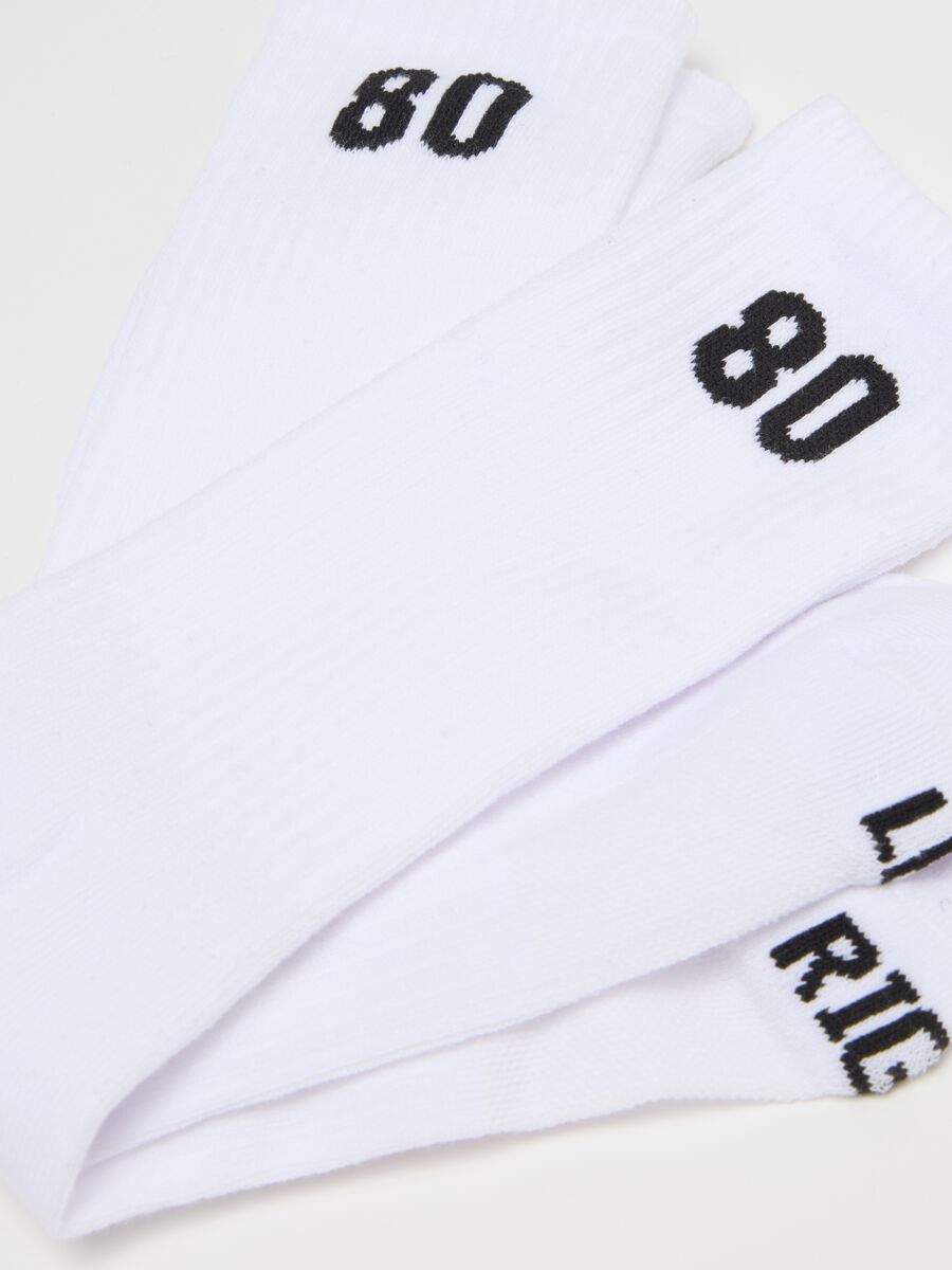 White Stretch Cotton Blend Sports Socks Tripack_1