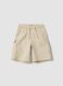 Beige pure cotton cargo shorts_0