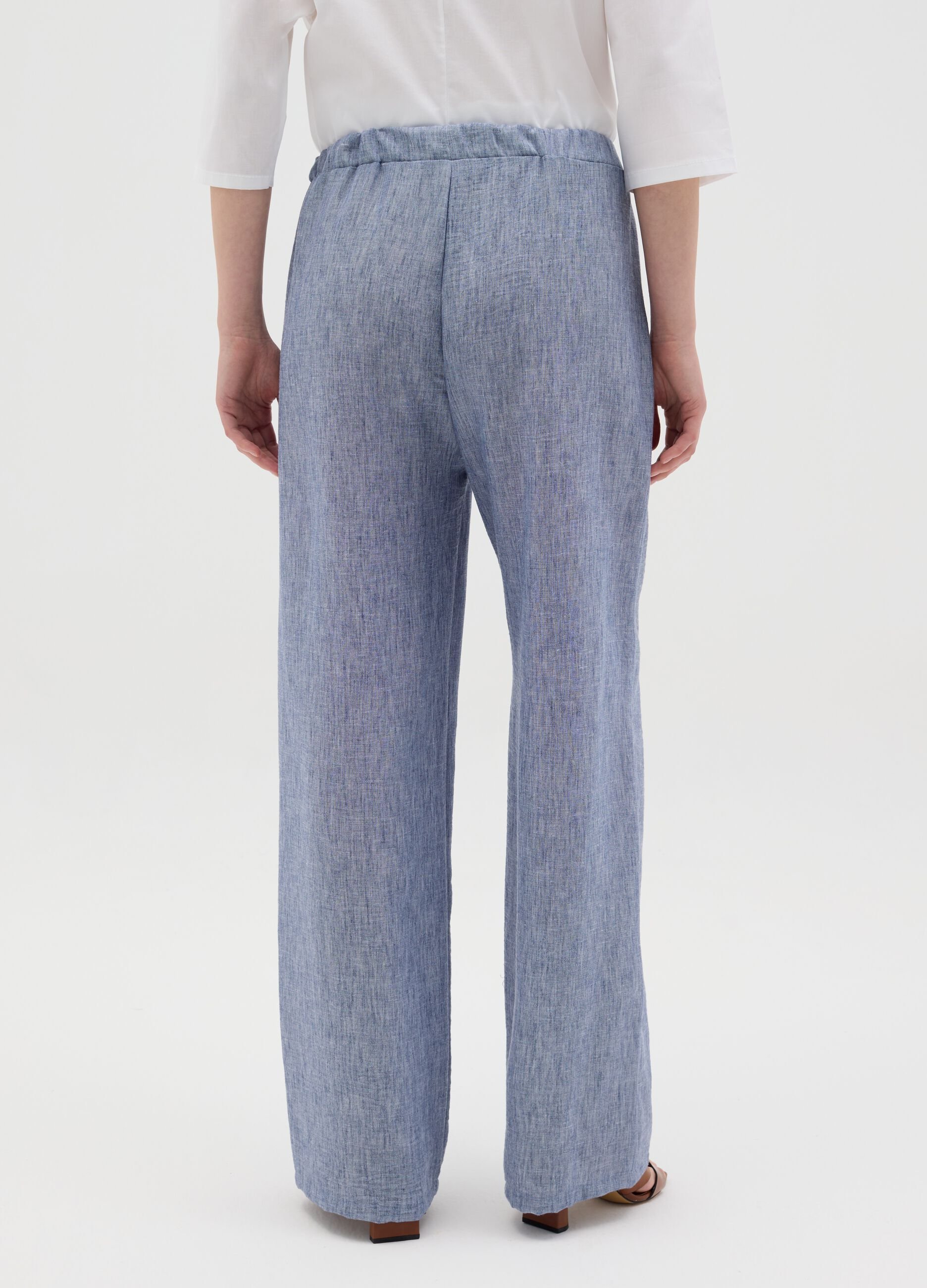 Regular Blue Trousers in Fabric Blend