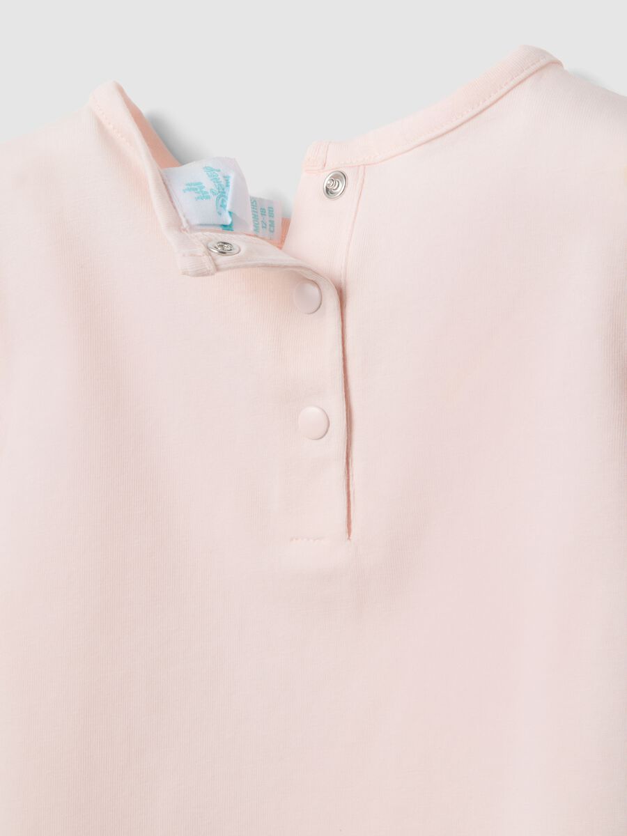 Set maglia pantalone in cotone elasticizzato rosa da bimba oversize fit_3