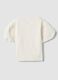 White stretch cotton girls' T-shirt with cut-out design_1
