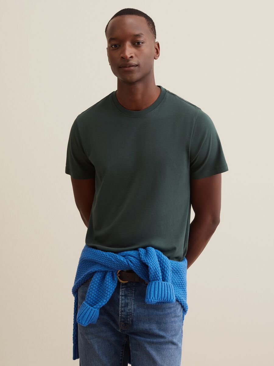 T-shirt in cotone Supima con scollo rotondo_0