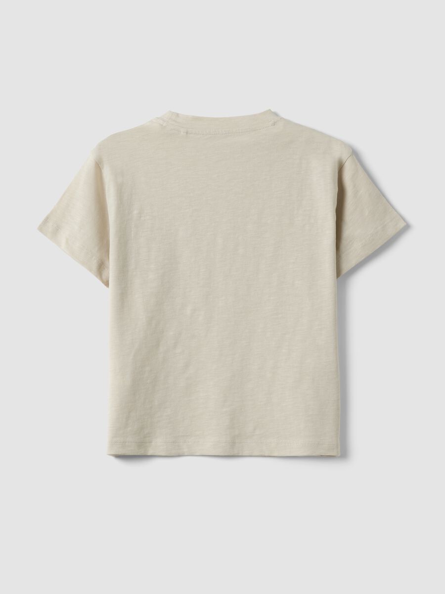 T-shirt in puro cotone beige da bambino regular fit con tasca_1