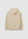 Beige cotton blend hoodie for boys_1