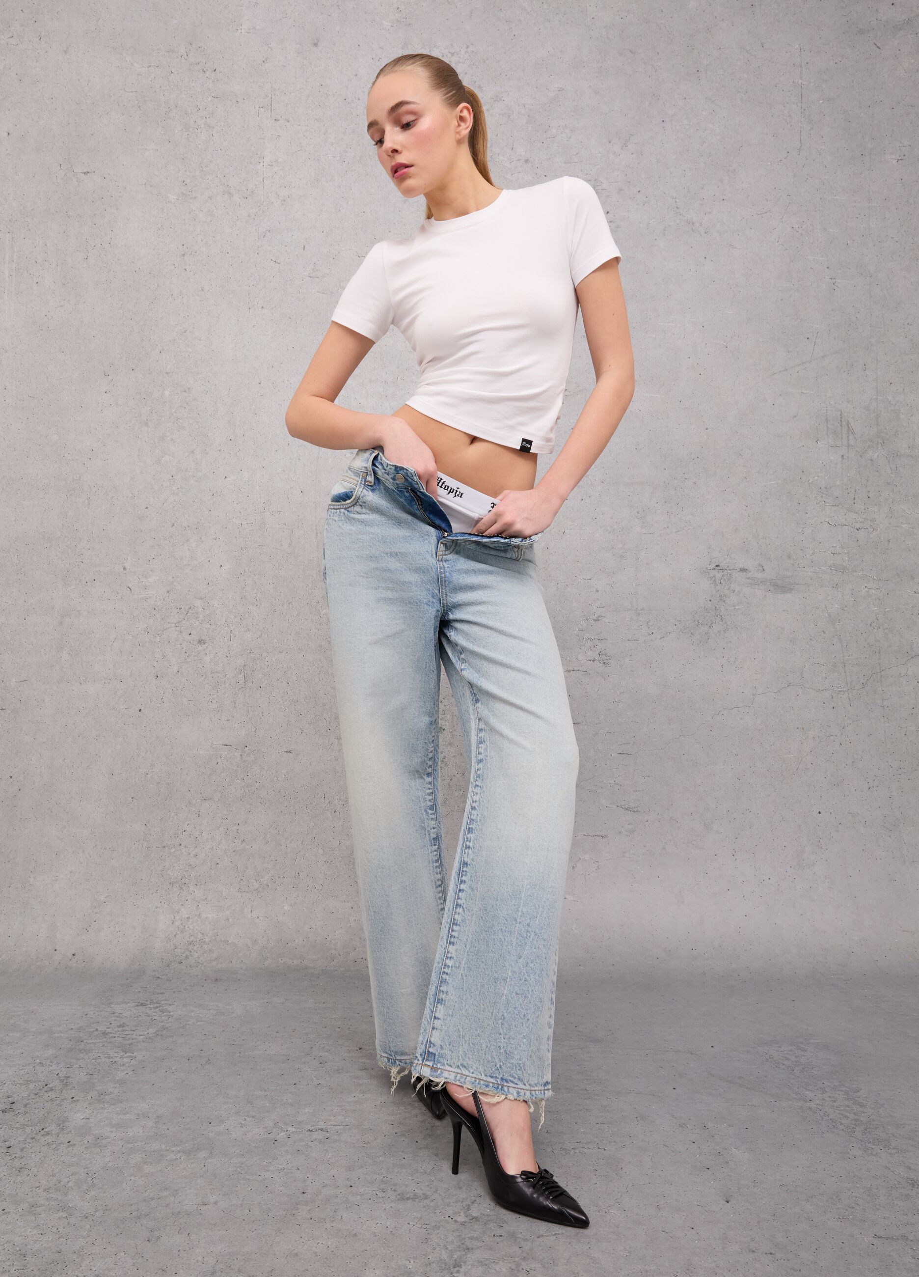 Wide Leg Denim Vintage Light Blue