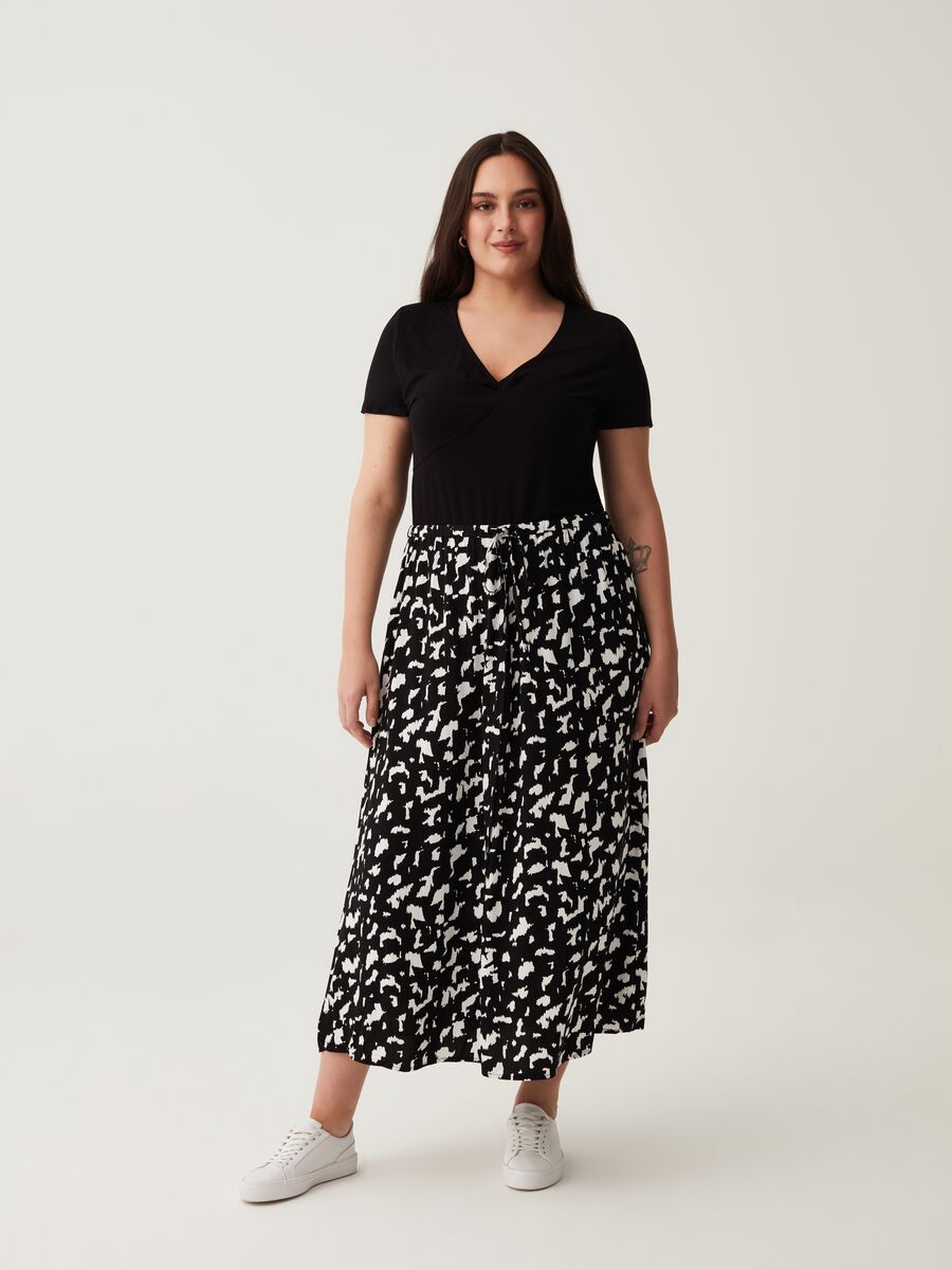 Gonna midi con stampa animalier Curvy_0