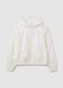 Girls' white regular fit jacket with hood_3