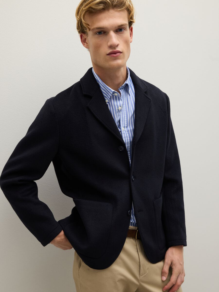 Blue Wool Blend Blazer_3