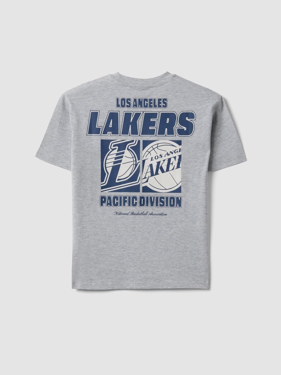 Grey pure cotton Lakers print T-shirt for boys_4