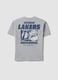 Grey pure cotton Lakers print T-shirt for boys_4