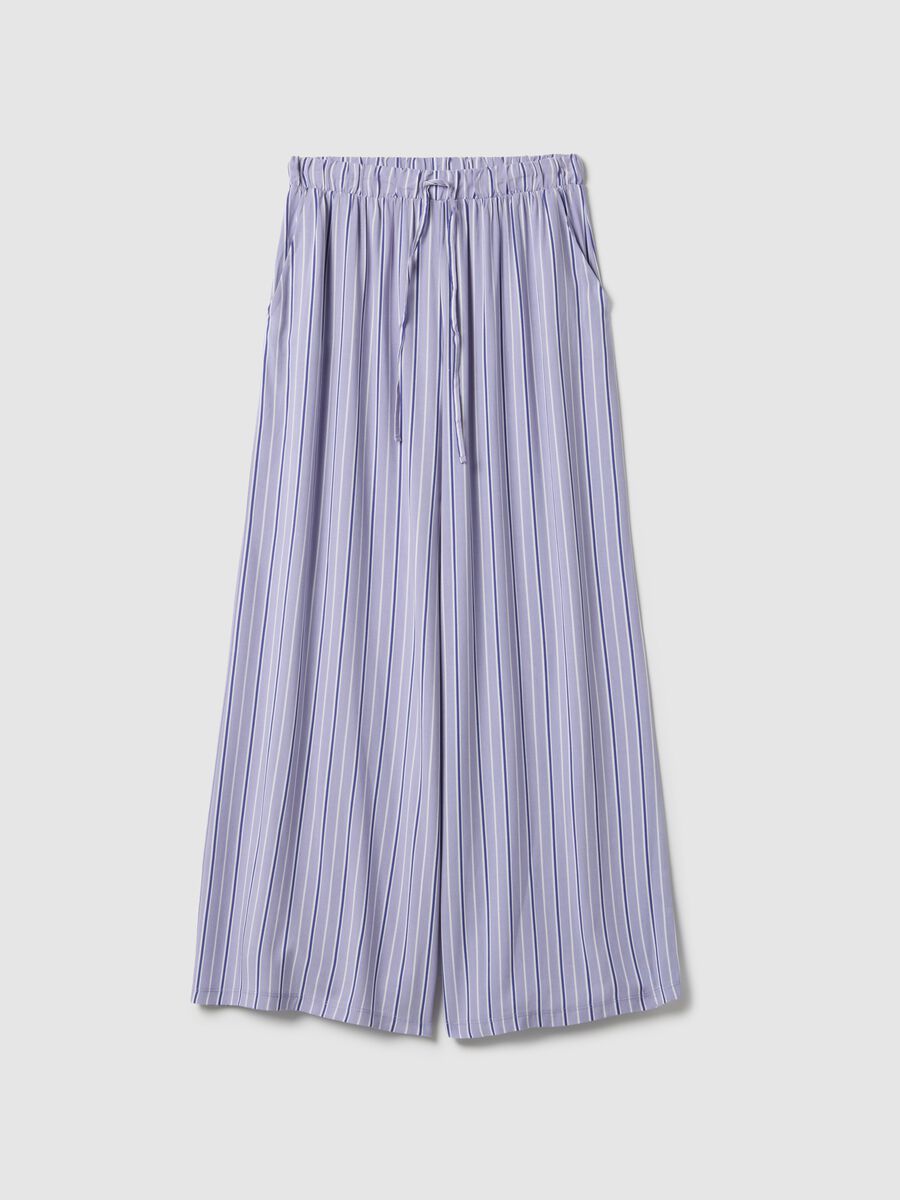Purple striped viscose pyjama trousers with regular fit_0